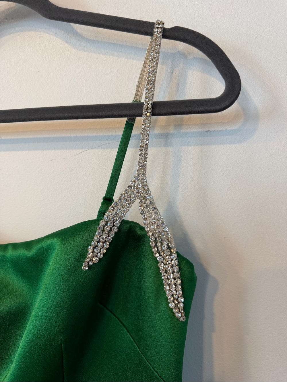 Rachel Gilbert Leora Gown NWOT Emerald Green Satin Wedding Formal Size 8 AU 3 - Picture 11 of 15